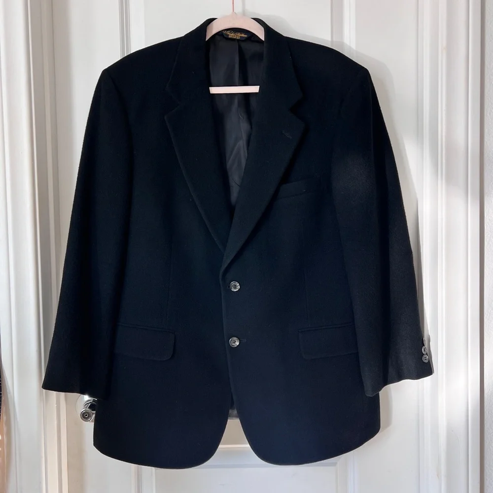 Brooks Brothers‎ Men’s 100% Cashmere Black Blazer Sport Coat Jacket Size 40 SH